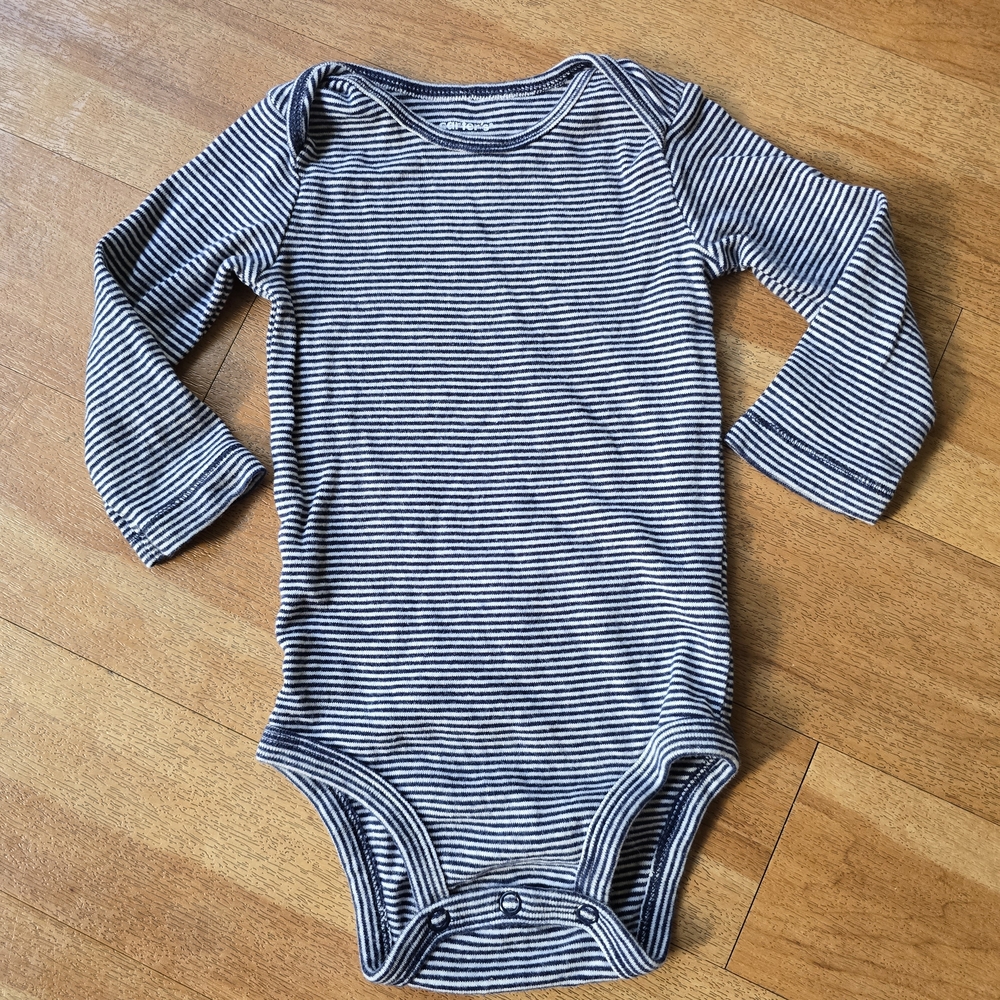 Carter's Navy Blue and White Striped Bodysuit